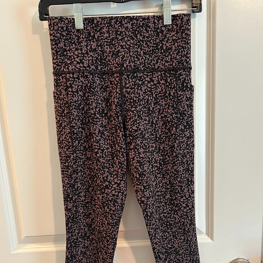 Athleta Salutation Stash Pocket Gravel Leggings Black/Brown Women's Size Small